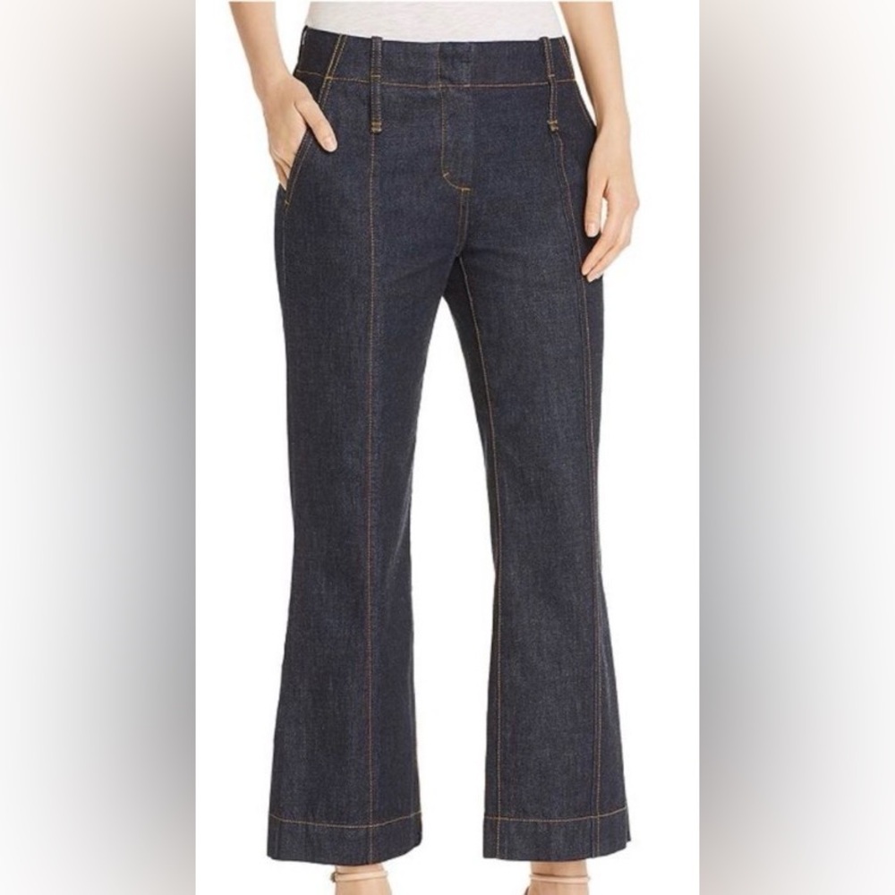 Tory Burch Cropled Flare Jeans Resin Rinse
